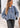 Chaqueta bomber italiana mezclilla overize Morgana azul desgastado