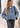 Chaqueta bomber italiana mezclilla overize Morgana azul desgastado