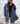 Chaqueta italiana oversize brillos Milana azul gastado