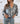 Blusa italiana animal print Chiara celeste