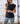 Polera costado recogido Dominican negra