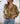 Blusa italiana animal print Chiara mostaza